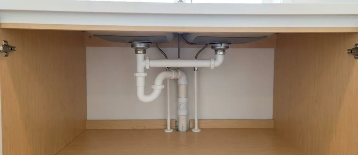 Tuyaux sous évier propre, voie d'entrée des cafards dans une maison propre