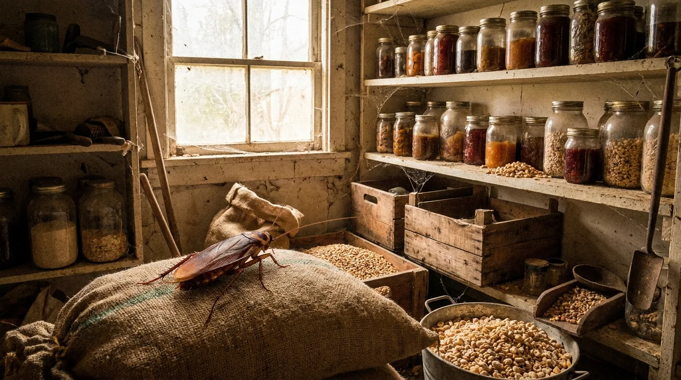 Cancrelat dans une réserve de denrées alimentaires