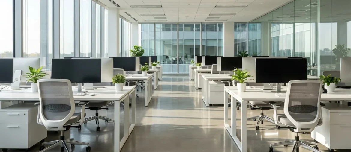 Open space de bureaux propre et moderne, protégé des nuisibles