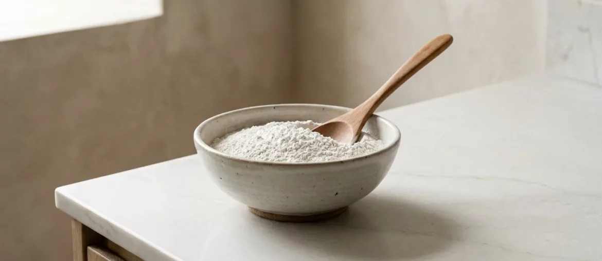 Bol de terre de diatomée, poudre minérale blanche