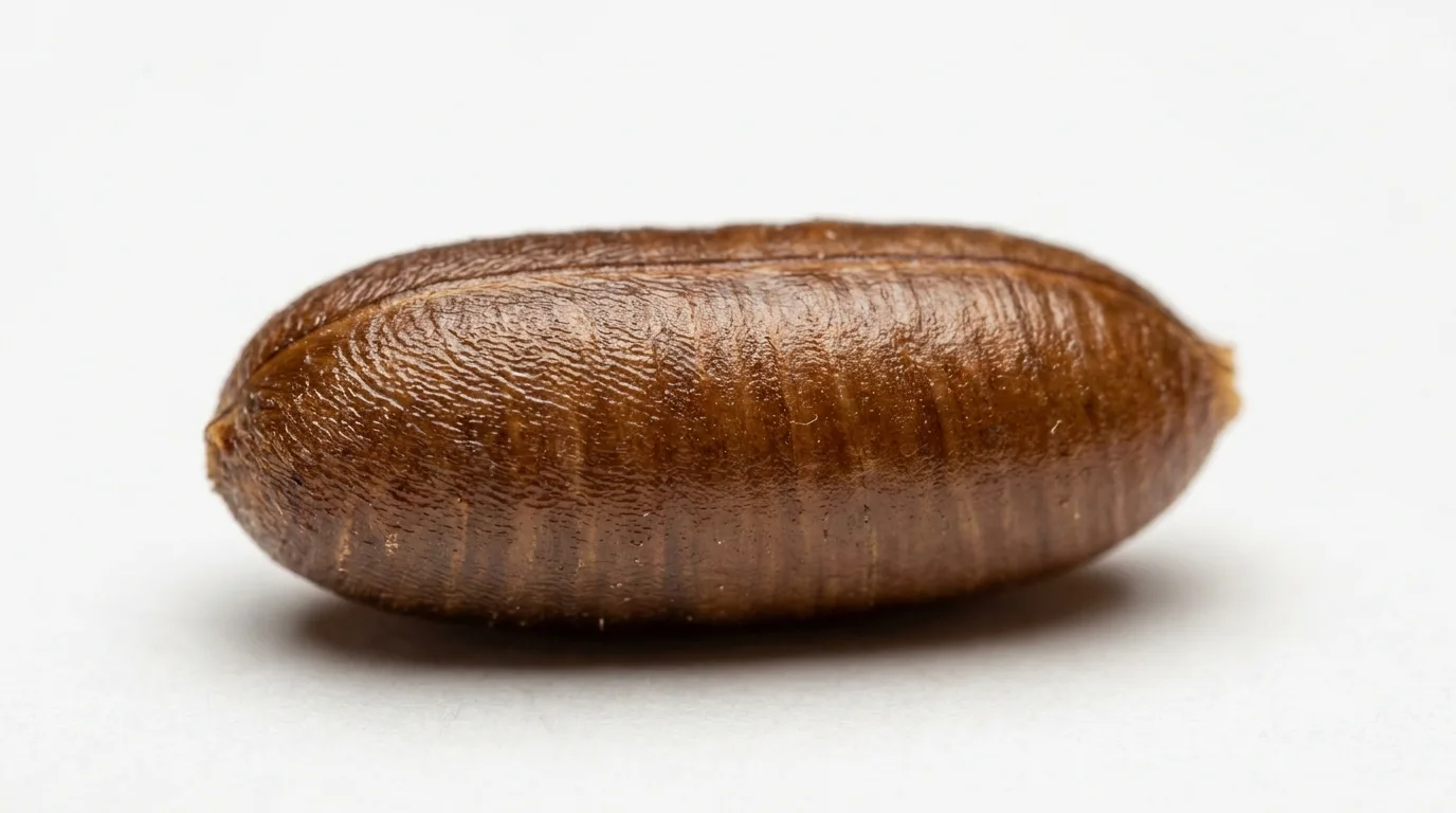 Oothèque de cafard, capsule brune contenant les œufs, en gros plan