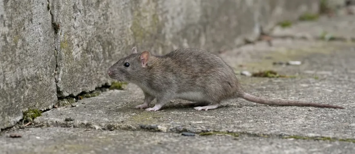 Surmulot (rat brun, Rattus norvegicus) au pelage gris-brun