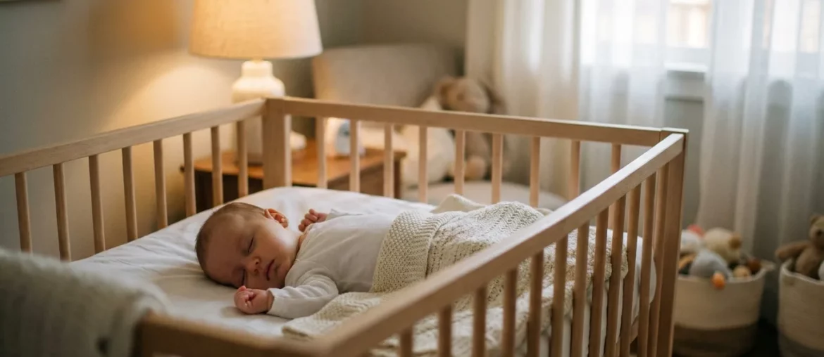 Bébé endormi paisiblement dans un lit propre, à protéger des punaises de lit