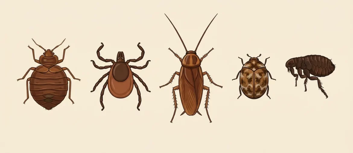 Insectes ressemblant à la punaise de lit : tique, cafard, anthrène, puce