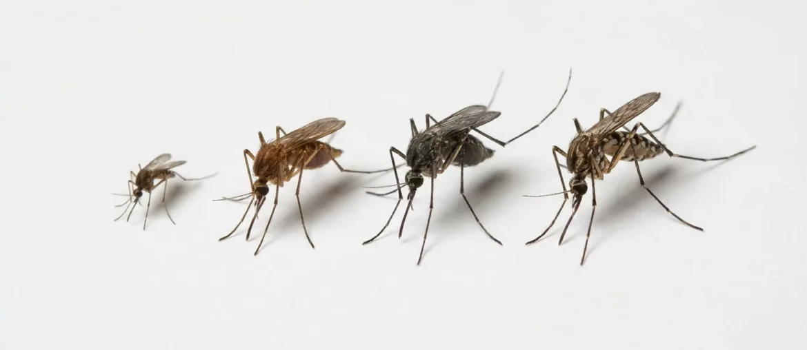 Plusieurs espèces de moustiques comparées côte à côte