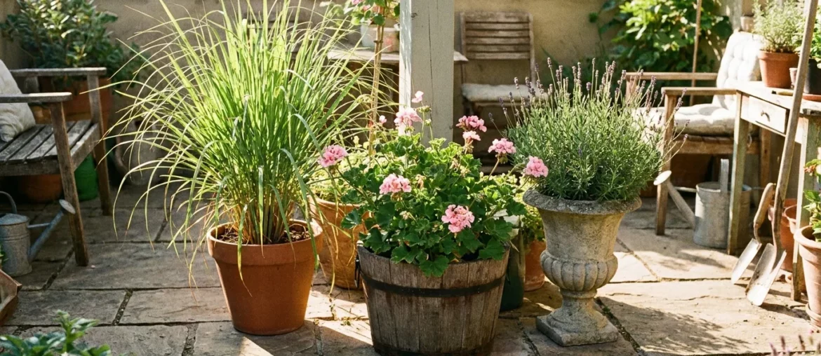 Citronnelle et géranium, alliés naturels au jardin