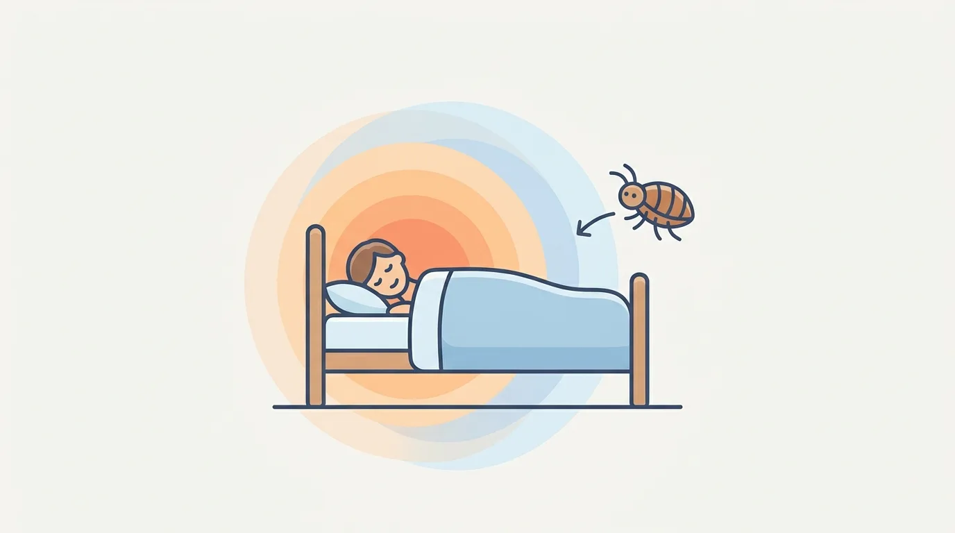 La nuit, la punaise repère le dormeur grâce à la chaleur et au CO2 qu'il dégage.