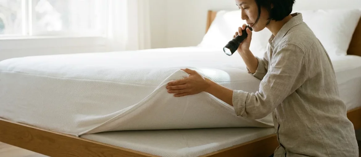 Inspecter son matelas à la lampe pour savoir si on a des punaises de lit