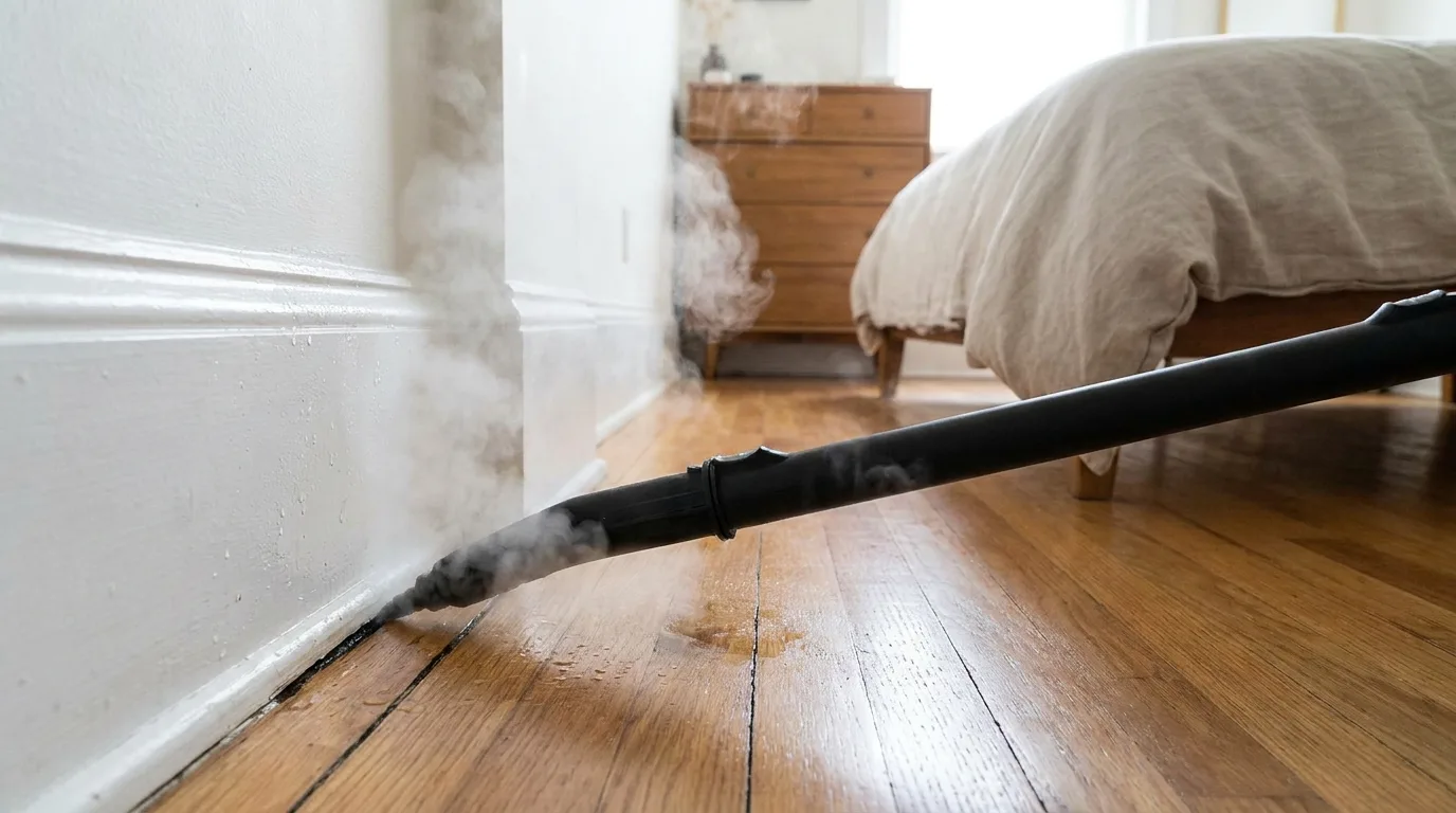 La vapeur détruit tout ce qu'elle atteint : coutures, plinthes, fentes.