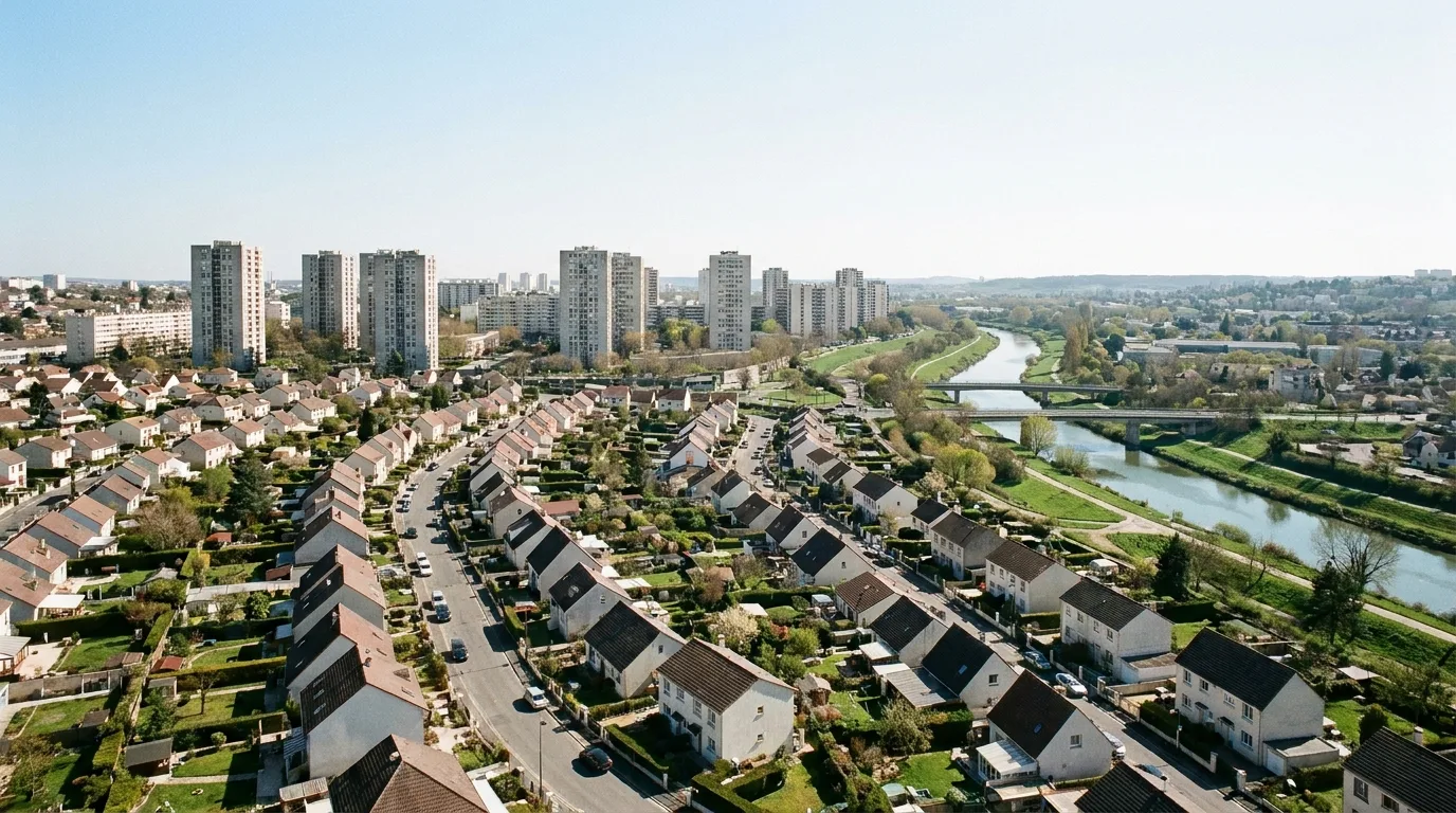 Champigny-sur-Marne : pavillons et grands ensembles.