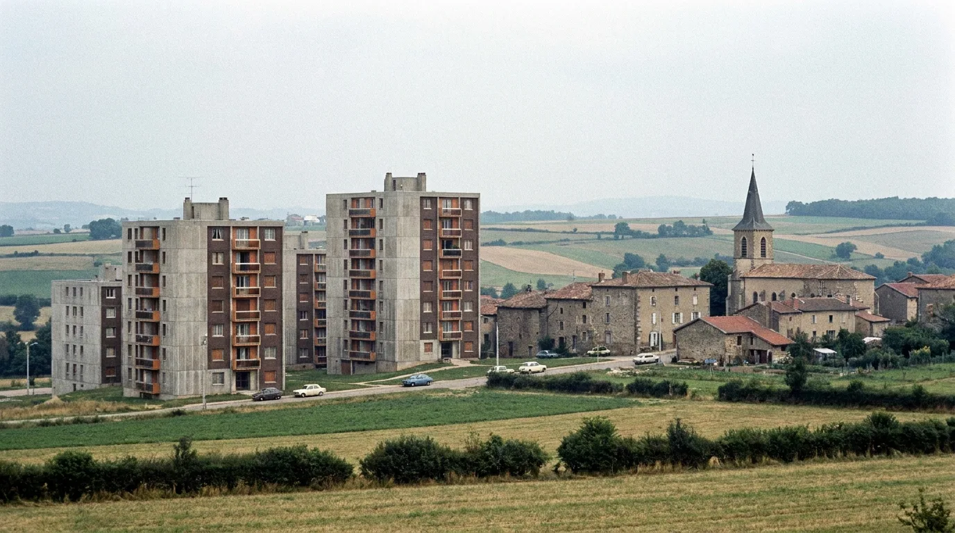 Rillieux-la-Pape, entre grands ensembles du plateau et village ancien.