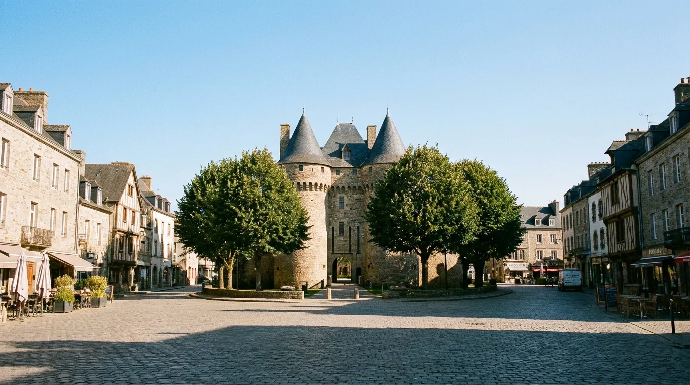 Le château de Saint-Priest et son centre-ville.