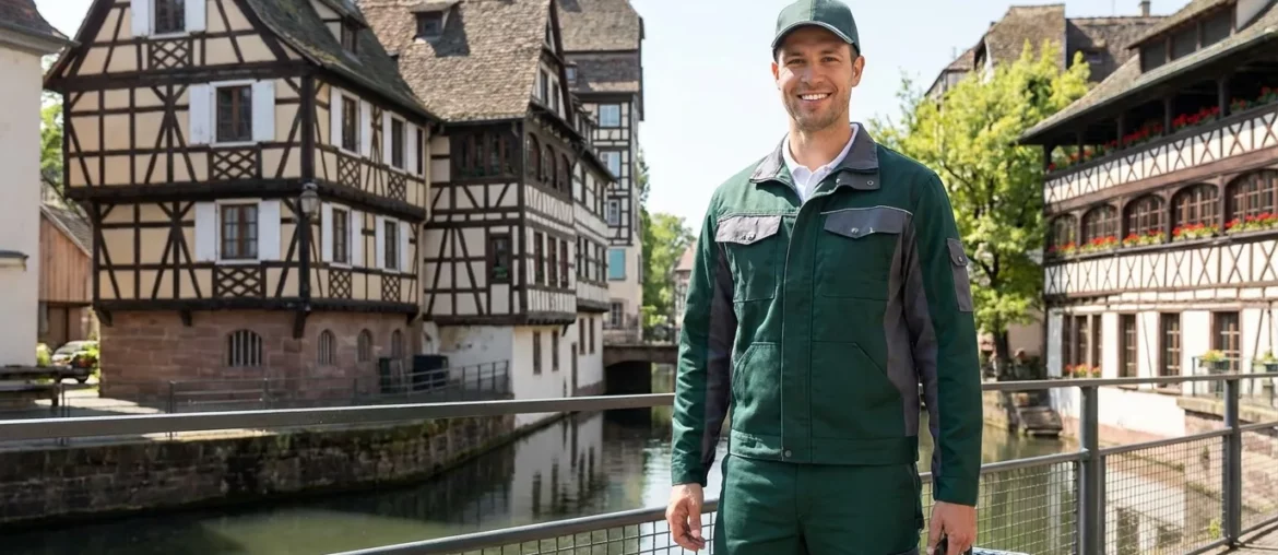 Technicien anti-nuisibles dans la Petite France à Strasbourg.