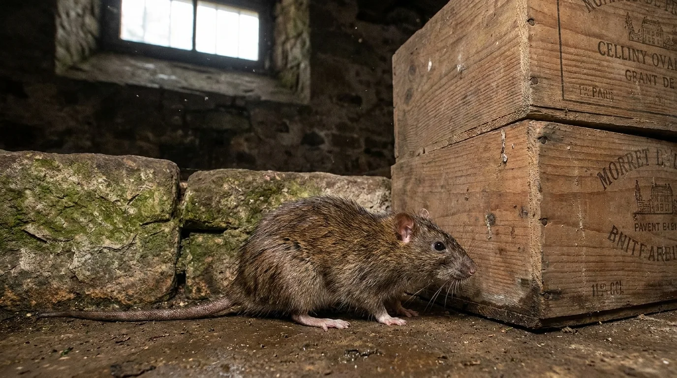 Rat brun près d'une cave voûtée à Vienne.