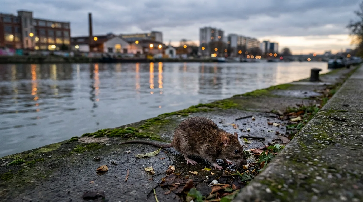 Rat sur un quai de la Seine.